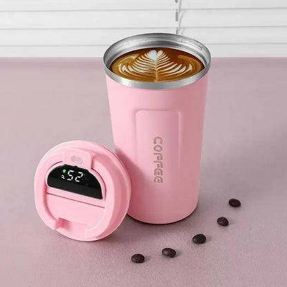 510ml Thermos Coffee Mug Stainless Steel Coffee Cup Temperature Display Vacuum Flask Thermal Tumbler Insulated Cup Water Bottle