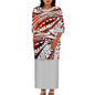 Hawaii Style Design Big Size Ladies Long Dress Custom Polynesian Puletasi Ptaha Dress O Neck Prom Clothes 2 Piece Outfits Sets