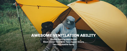 Fire-Maple Tropics Ultralight Backpacking Tent 2 Person 20D Waterproof Easy Setup Hiking Mountaineering Cycling Trekking 1.95KG