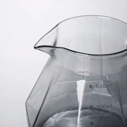Leeseph Espresso Glass Carafe Coffee Pot, Pour Over Coffee Filter Kettle - 400ml 600ml Diamond Glass Coffee Sharing Pot