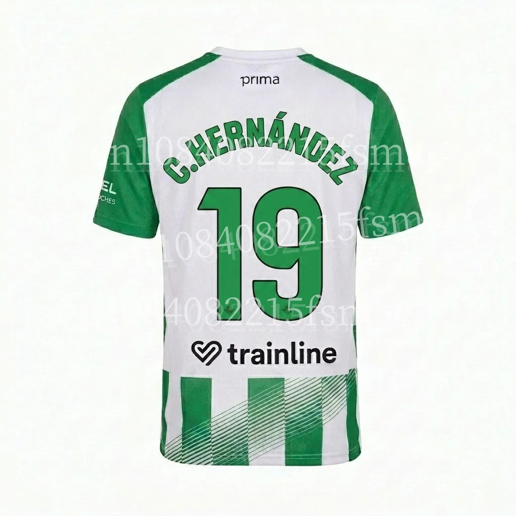 2026/27Men Green White Striped Soccer Jersey Short Sleeve Quick Dry Football Shirt Breathable Sports Shirt Team Training Uniform