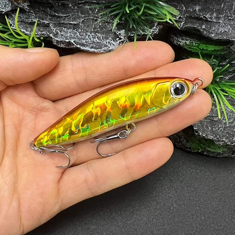 70mm 14g Pencil Fishing Lure Sinking Stickbait 3D Eyes Artificial Bait Long Casting Minnow Wobbler Bass Pike Fishing Tackle