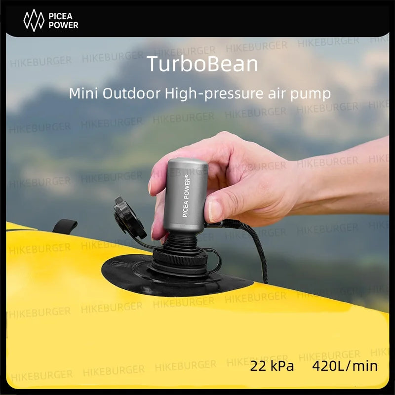 PICEA POWER TurboBean Mini Pump 75g/2.6oz Outdoor Portable Inflatable Pump Packcraft Camping Backpack Boat Swim Ring No Battery