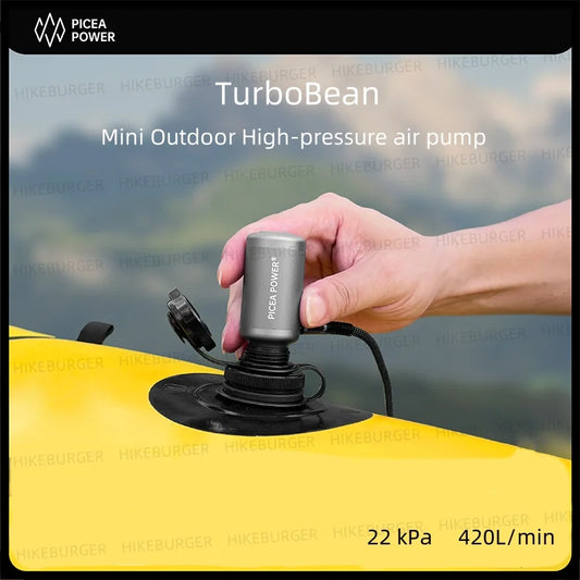 PICEA POWER TurboBean Mini Pump 75g/2.6oz Outdoor Portable Inflatable Pump Packcraft Camping Backpack Boat Swim Ring No Battery