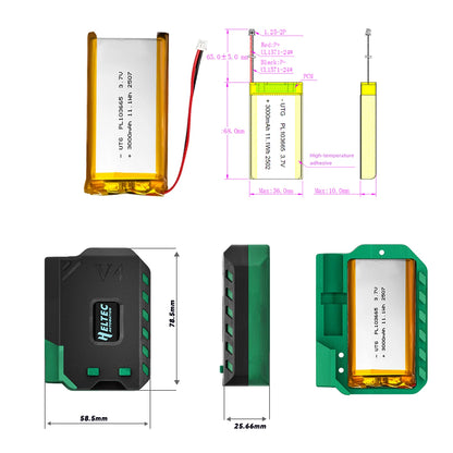 Meshtastic Heltec V4 Low Power ESP32 SX1262 LoRa 32 Dev-Board Case Set With 3000mAh Battery Support SolarPowered BLE Arduino IoT