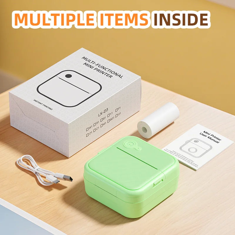 DOLEWA D8 Portable Mini Printers Wireless Bluetooth Inkless Sticker Maker Printer Tag Price Machine for Office School Kitchen