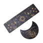 Wooden Tarot Card Stand Holder Moon Phases Altar Base Moon Shape And Rectangle Cards Holder For Witch Divination Tools