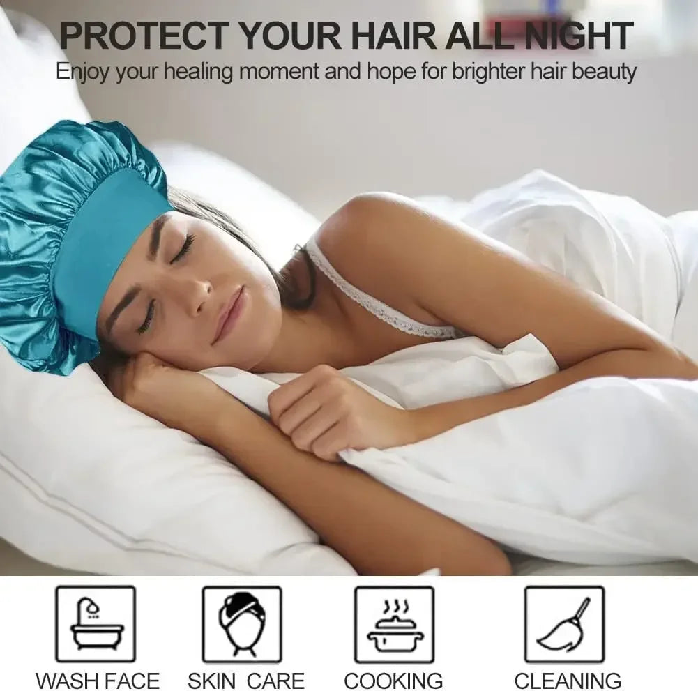 Hundreds of High Elasticity Hair Care Cap Moon Hat Wrapped Headscarf Beauty Cap Shower Cap Female Nursing Satin Sleeping Cap