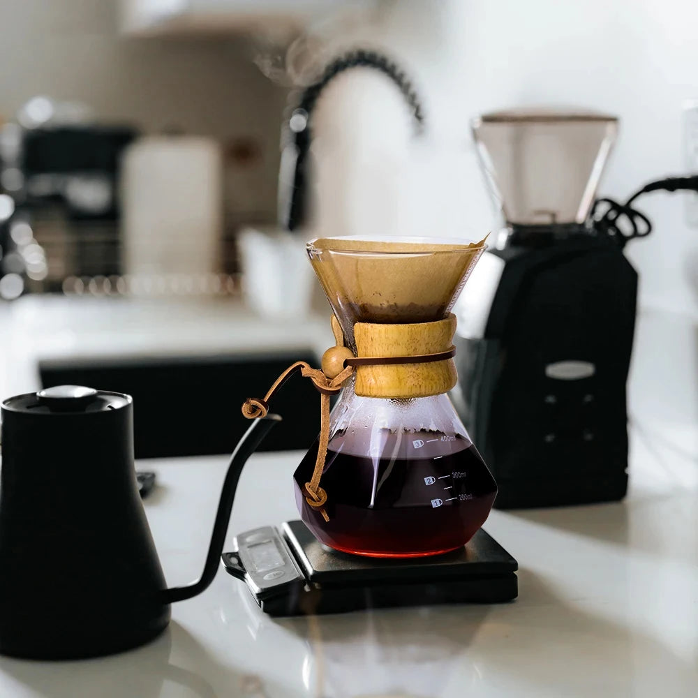 Glass Coffee Pot Drip Brewing Chemex Cafetera 400M/600ML Hand Brewed Coffee Filter Cup Pour Over Coffee Maker For Home Office