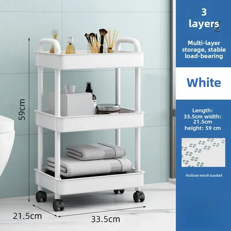 Multi-Layer Trolley Rack Kitchen Floor Bedroom Baby Snacks Mobile Bathroom Bathroom Storage Storage Rack