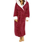 Women Bathrobe Plush Thicken Hooded Nightgown Autumn And Winter Warm And Comfortable Long-sleeved Robe Homewear Home Bath Robe
