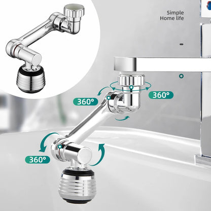 2pcs 1080° Swivel Faucet Spray Head Wash Basin Robot Arm Faucet Extender Sink Accessories for Extension Faucet Easy Install