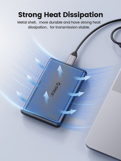 ORICO 2.5 Inch External HDD Case 5Gbps SATA to Type-C Hard Drive Enclosure for SSD HDD PC Laptop Metal+ABS Case Heat Dissipation