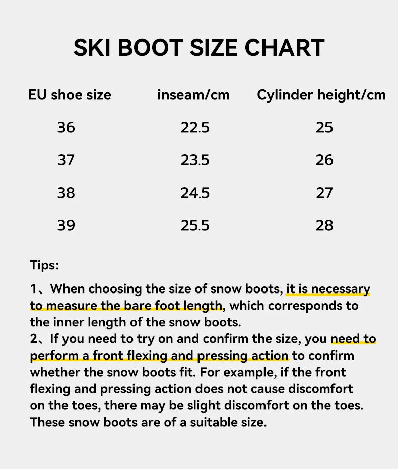 VECTOR Professional Women Man Ski Shoes Warm Waterproof Snowboard Boots Non-slip Leather Breathable Snow Ski Boots Ski Equipment