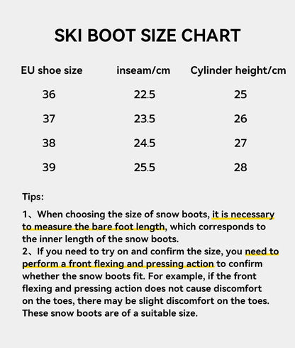 VECTOR Professional Women Man Ski Shoes Warm Waterproof Snowboard Boots Non-slip Leather Breathable Snow Ski Boots Ski Equipment