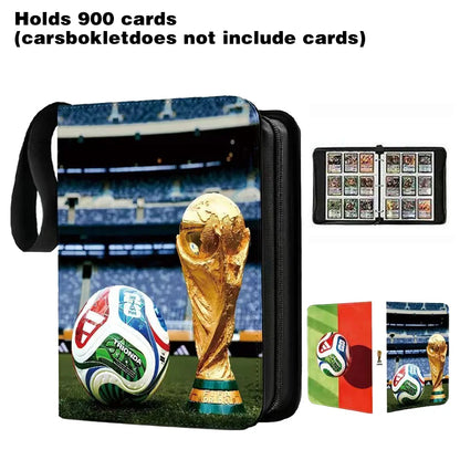 2026 World Cup Football Star Ronaldo Messi Mbappé 400/900pcs Album Book Folder Card Slots Collections Zipper Card Binder Holder