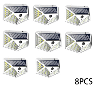 1-12 Pack Solar Lights Outdoor 100 LED Wall Lamp Motion Sensor Lights Waterproof Solar Street Light for Garden Porch Yard Garage