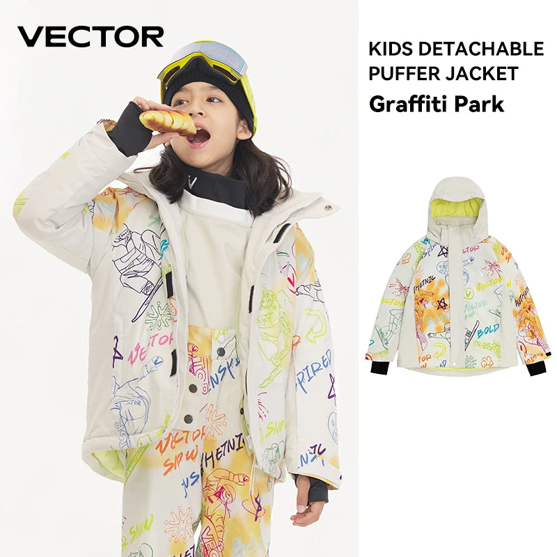 VECTOR Ski Professional Children's Ski Jacket Warm Waterproof Boys Girls Outdoor Skiing Snowboarding Winter Ski Kids