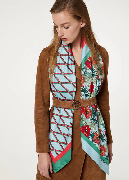 Foreign trade original single Italian autumn and winter new fashion brand printed light luxury shawl scarf