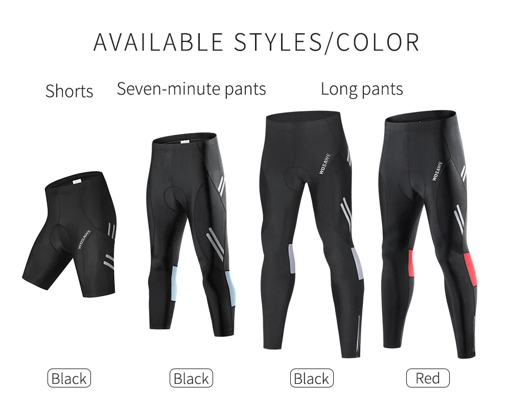 WOSAWE Men Cycling Tights Autumn Long Pants Shockproof Padded Tight Fitting MTB Bike Downhill Mountain Bicycle Leggings