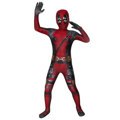 Superhero Deadpool Costume Kids New Deadpooling 3 Cosplay Cosutme Deadpool3 Full Children Costume Bodysuit Halloween Jumpsuit