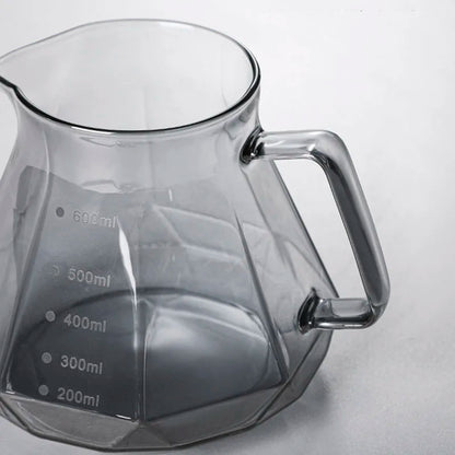 Leeseph Espresso Glass Carafe Coffee Pot, Pour Over Coffee Filter Kettle - 400ml 600ml Diamond Glass Coffee Sharing Pot