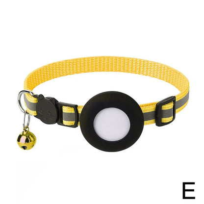 Anti-Lost Cat Collar For Airtag GPS Tracker Protective Case With Bell Reflective Cats Necklace Kitten Accesories Pet Products