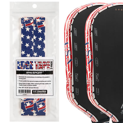 AMASPORT 2Pack Pickleball Paddle Edge Tape 20/23/26mm Paddle Head Edge Guard Racket Edge Protection Tape