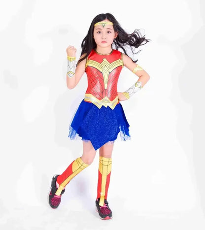 Child Wonder Girl cosplay fancy dress Supergirl women Halloween Purim party Amasia costume MN12