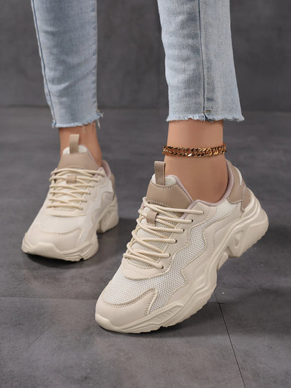 Lightweight Mesh Breathable Women's Sneakers Versatile Casual White Shoes for Comfortable Wear