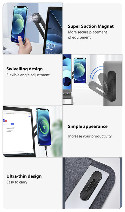 Laptop Screen Expand Magnetic Phone Holder Stand Folding Side Dual-Screen Mount For iPhone 13 14 Pro Max Xiaomi Huawei Bracket