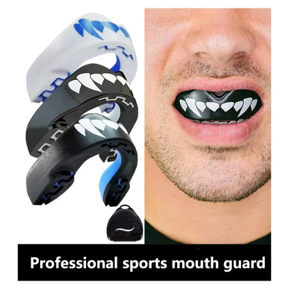 1PC Mouth Guard Sports- Teeth 3D Technology Double Layer Boxing Mouth Guard Perfect Fit Adults with Case - Boil & Bite Mouth