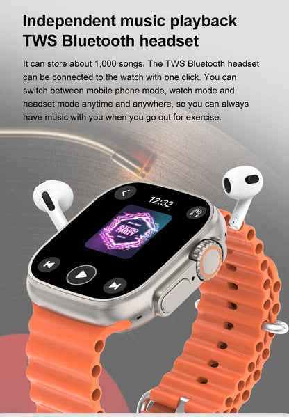DT Ultra 3 Smartwatch Amoled Screen 4GB MP3 MP4 Player Bluetooth Network Sharing APP Store ChatGPT Smart AI Watch Men Sportwatch