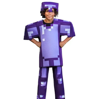 Carnival Party Dress Mask Classic Creeper Anime Game Character Set Diamond Armor Cosplay Costume Children's Clothing