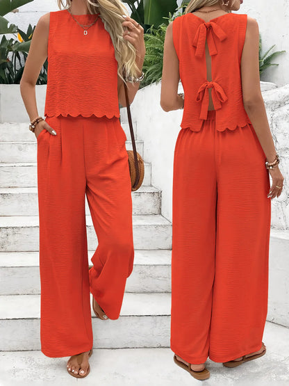 2025 Summer New Women's Fashion Sleeveless Tank Top Casual Pants Set
