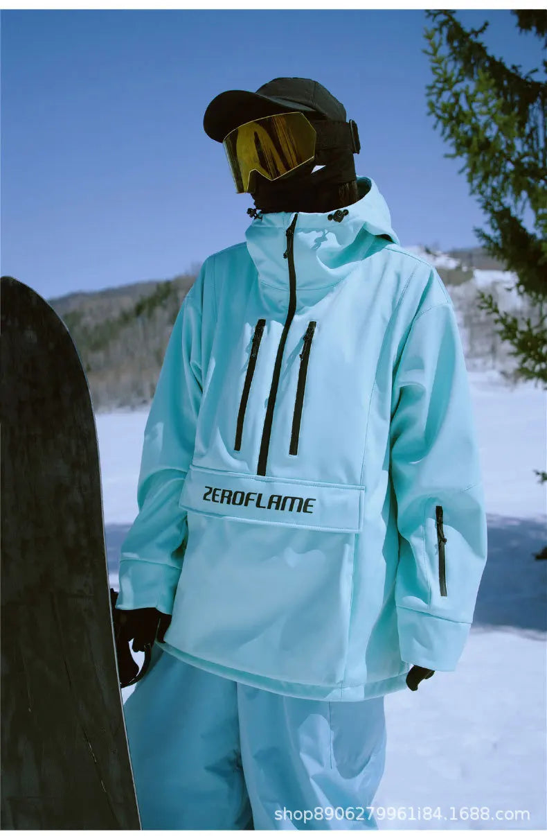 3L Ski Wear Women Man Hooded Sweater Reflective Trend Ski Coat Thickened Warmth and Waterproof Ski Equipment Ski Jacket Women