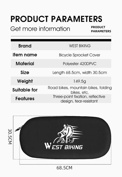 WEST BIKING Bicycle Chain Protector Cover Waterproof Dustproof MTB Road Bike Chainwheel Protection Cover Cycling Equipment
