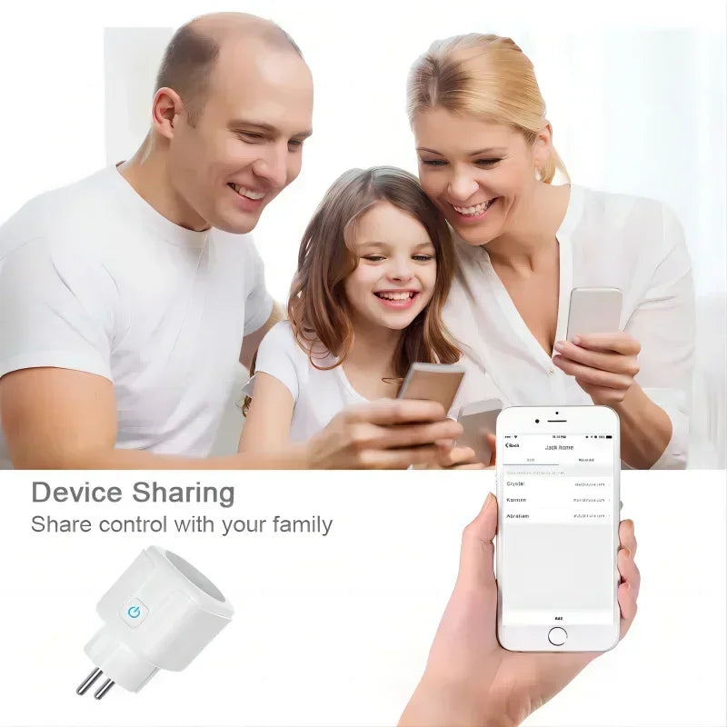 Smart Socket EU 16A/20A Wifi Smart Plug With Power Monitoring Timing Function Tuya APP Remote Control Support Alexa Google Home