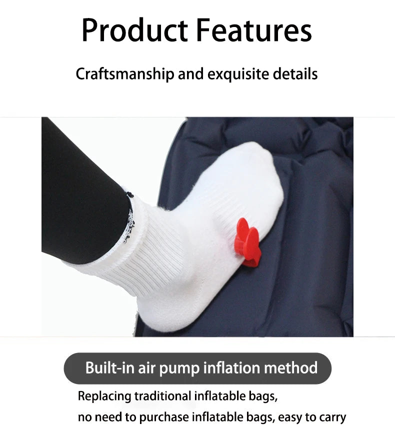 Outdoor Sleeping Pad Camping Inflatable Mattress Built-in Pump Ultralight Air Cushion Travel Mat With Headrest For Travel Hiking