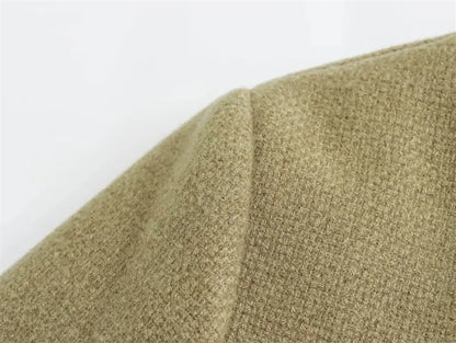 TRAF 2024 Cropped Tweed Jacket Woman Coat Button Long Sleeve Elegant Jackets For Women Short Coats Fashion New In Outerwears