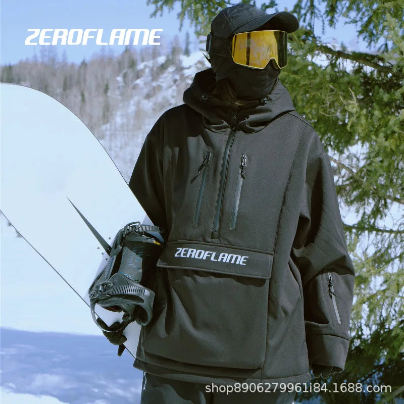 3L Ski Wear Women Man Hooded Sweater Reflective Trend Ski Coat Thickened Warmth and Waterproof Ski Equipment Ski Jacket Women