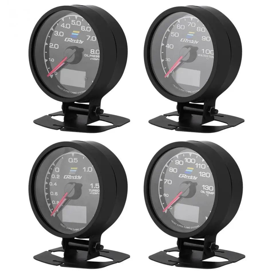 7 Color Car GReddi LCD Digital Display Turbo Boost Water Temp Oil Temp Oil Press Racing Meter Fuel Pressure Air Fuel Ratio Gauge