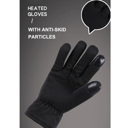 Heated Full Finger Mittens Touch Screen USB Warm Hand Heating Gloves Windproof Constant Temperature for Skiing Riding Hiking