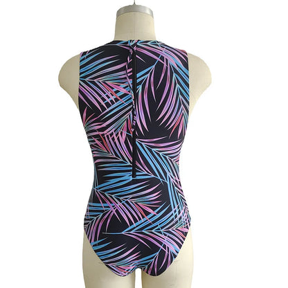 2023 Summer Conservative Tropical Plant Printing Bikini One-piece Swimsuit Beach Bikini Mini Micro Hot