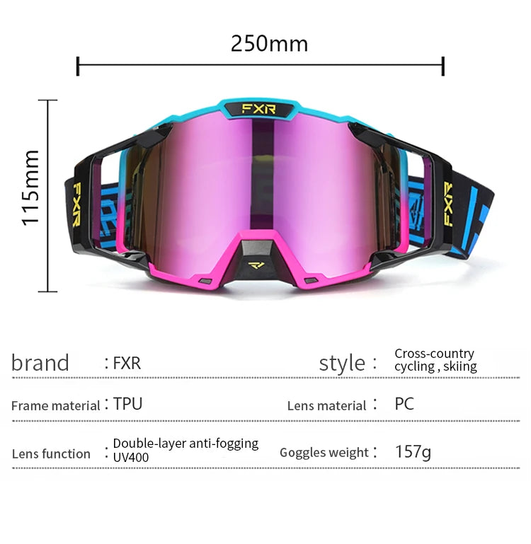 FXR Combat MX Goggle Motocross Racing Helmet Goggles MTB ATV MX Mask Windproof Protection Cycling Racing Goggles Skiing Glasses