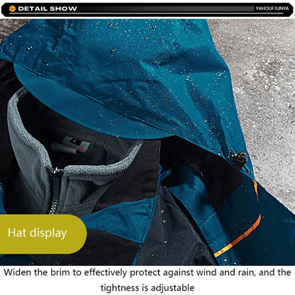 Winter Men Triple Windbreak Thick Warm Removable Hooded Jacket Men Autumn Hiking Outdoor Travel Camping Skiing Jacket Coat Male