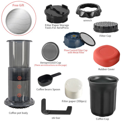 New 250ml Espresso Coffee Maker Machine Portable Cafe French Press Coffee Pot With Filter Paper Kit Bar Set For AeroPres