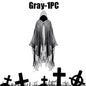 Mens Terrifying Halloween Costume Scary Hooded Cloak Horror Robe Gothic Masquerade Party Cosplay Dress Up Props Essential
