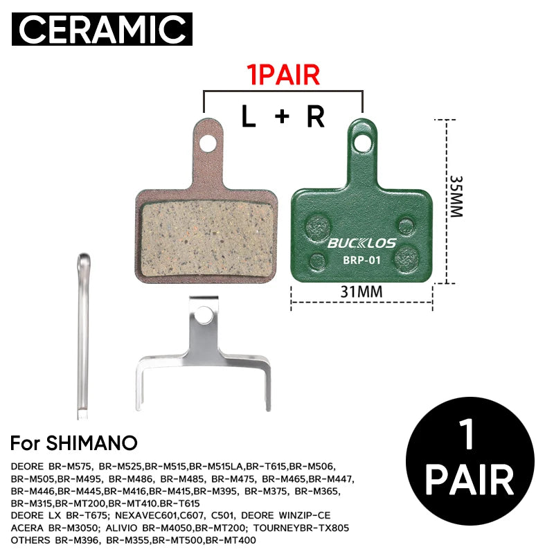 BUCKLOS Ceramic Brake Pads MTB Bike Hydarulic Disc Brake Pad For SHIMANO B01S B05S Mountain Bicycle Disc Brake Pad Cycling Parts