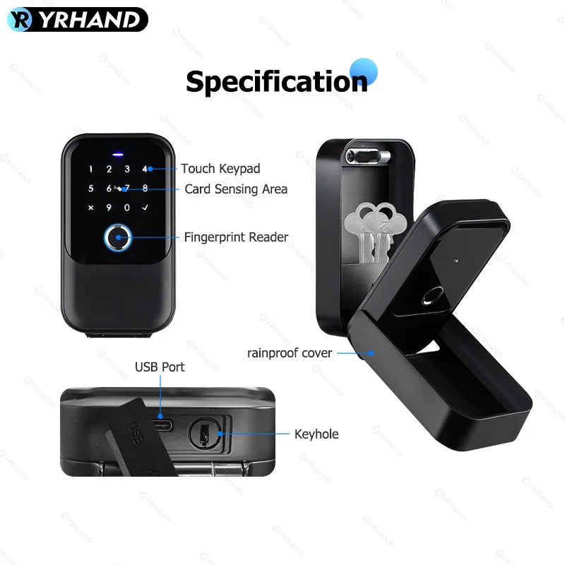 TTlock Smartkey Lock Box Wireless Electronic Key Safe with Digital Code App Controlled Bluetooth Smartlock for Home Key Padlock